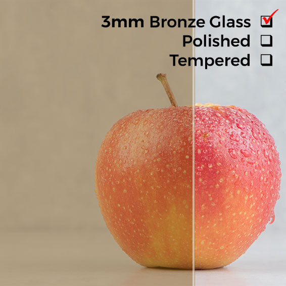 3mm, Cut to Size Bronze Glass, Not Tempered, No Edges Polishing
