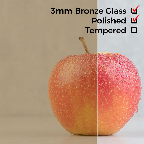 3mm, Bronze Glass Shelves, Not Tempered, Polished Edges