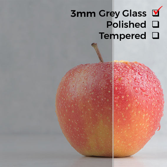 3mm, Cut to Size Grey Glass, Not Tempered, No Edges Polishing