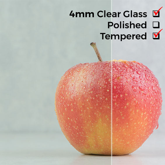 4mm, Tempered Cut to Size Clear Glass, No Edges Polishing