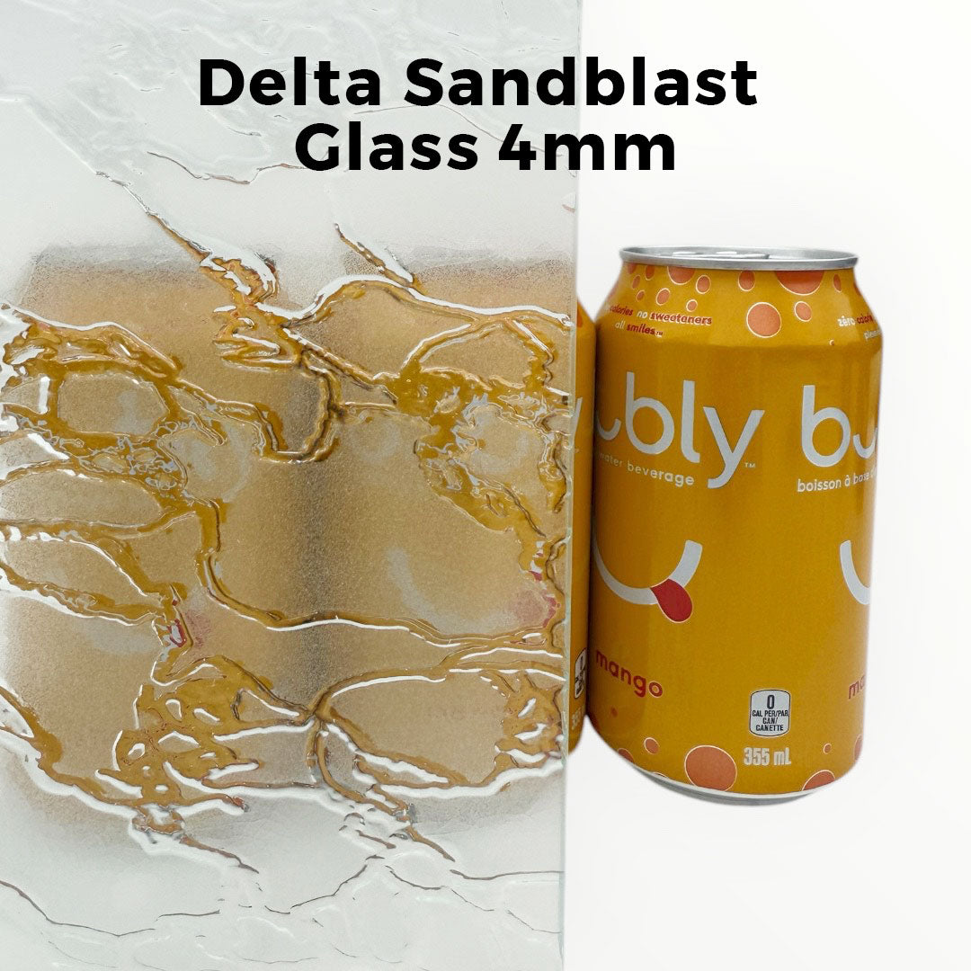 4mm, Delta Sandblast Glass, Not Tempered, No Edges Polishing