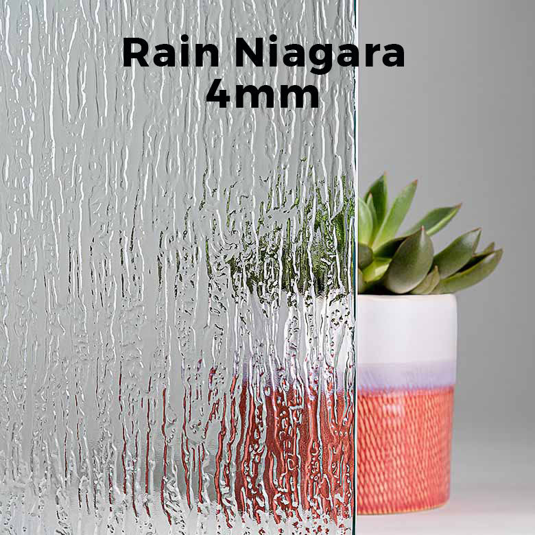 4mm, Rain Niagara Glass Shelves, Not Tempered, Polished Edges