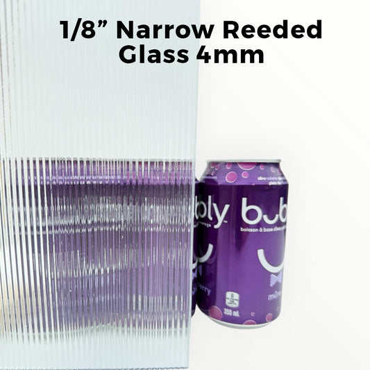 4mm, 1/8" Reeded Glass Shelves, Not Tempered, Polished Edges