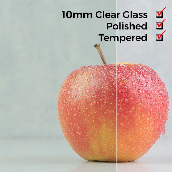 10mm, Tempered Clear Glass Shelves, Polished Edges