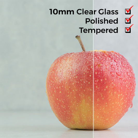 10mm, Tempered Clear Glass Shelves, Polished Edges