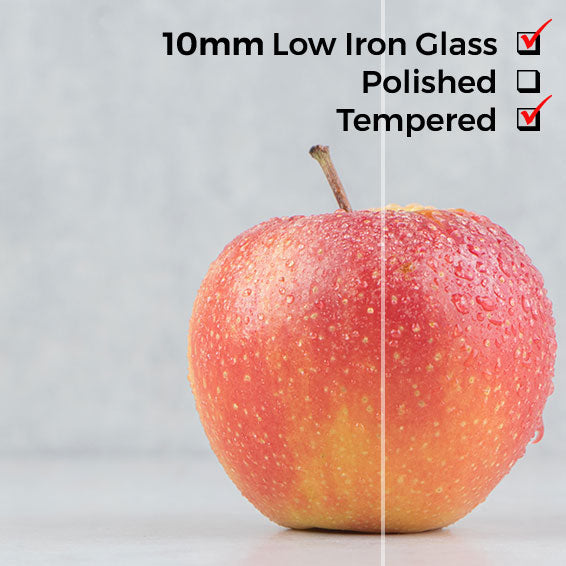 10mm, Tempered Cut to Size Low Iron, No Edges Polishing