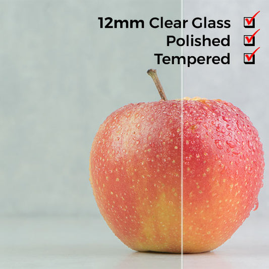 12mm, Tempered Clear Glass Shelves, Polished Edges