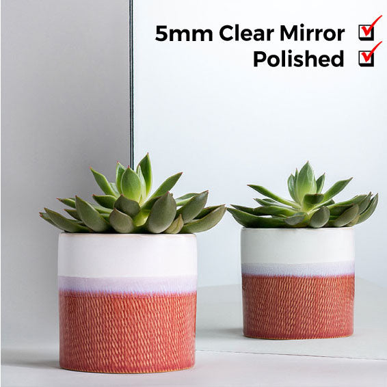 5mm, Clear Mirror, Polished Edges