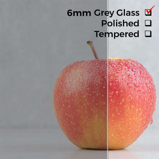 6mm, Cut to Size Grey Glass, Not Tempered, No Edges Polishing