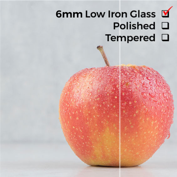 6mm, Cut to Size Low Iron Glass, Not Tempered, No Edges Polishing