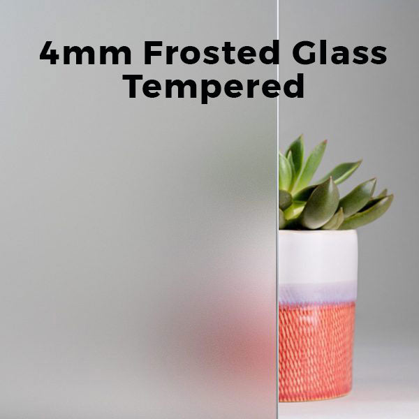 4mm, 12" x 24" Tempered Frosted Glass Shelves, Polished Edge