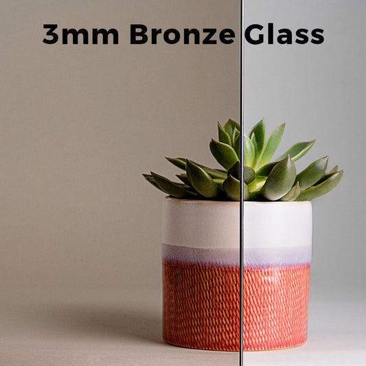 3mm, 12" x 60" Bronze Glass Shelves, Not Tempered, Polished Edges