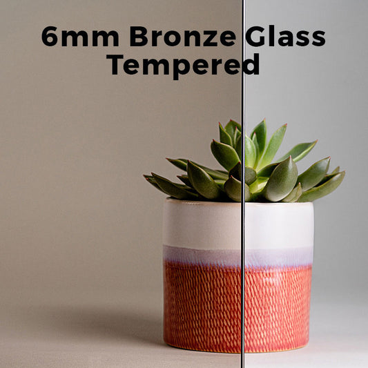 6mm, 12" x 60" Tempered Bronze Glass Shelves, Polished Edges