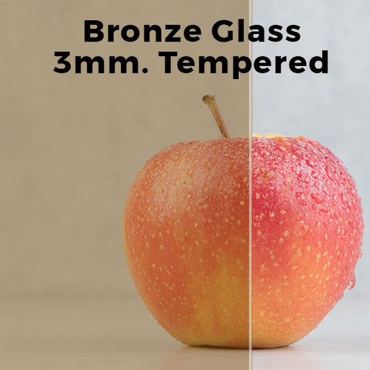 3mm, 12" x 12" Tempered Bronze Glass Shelves, Polished Edges