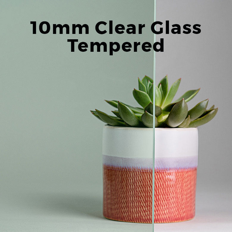 10mm, 12" x 48" Tempered Clear Glass Shelves, Polished Edge