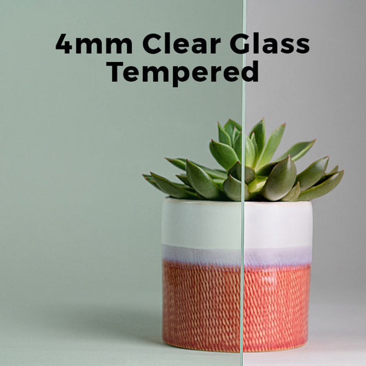 4mm, 24" x 24" Tempered Clear Glass Shelves, Polished Edges