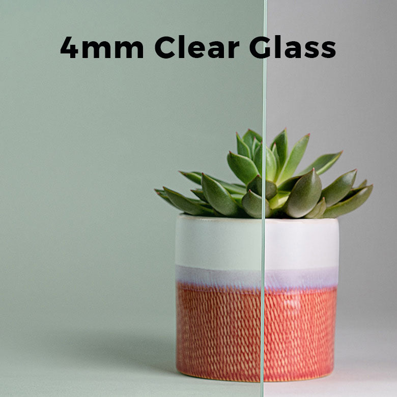 4mm, 12" x 12" Clear Glass Shelves, Not Tempered, Polished Edge