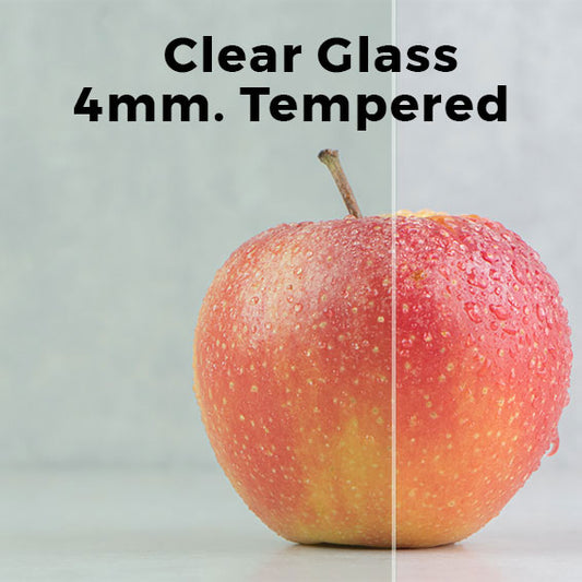 4mm, Tempered Cut to Size Clear Glass, No Edges Polishing
