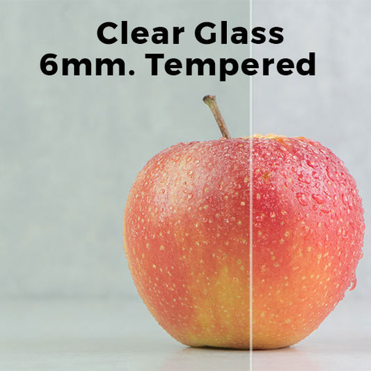 6mm, Tempered Cut to Size Clear Glass, No Edges Polishing