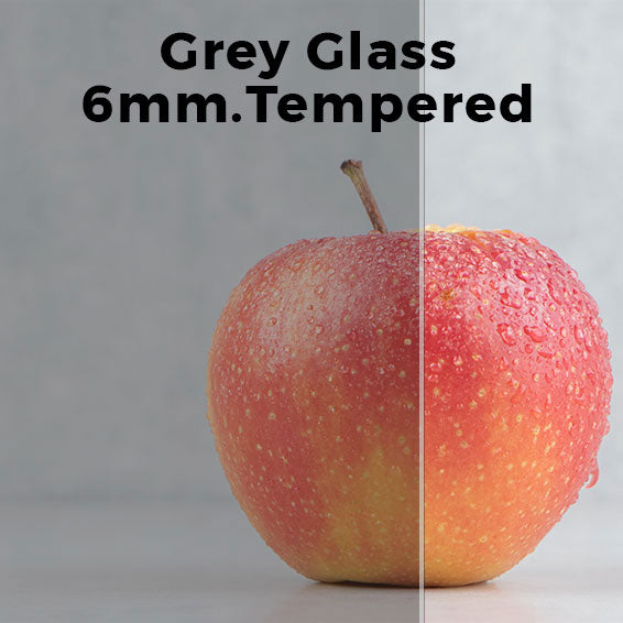 6mm, 24" x 24" Tempered Grey Glass Shelves, Polished Edges