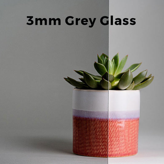3mm, 12" x 60" Grey Glass Shelves, Not Tempered, Polished Edges