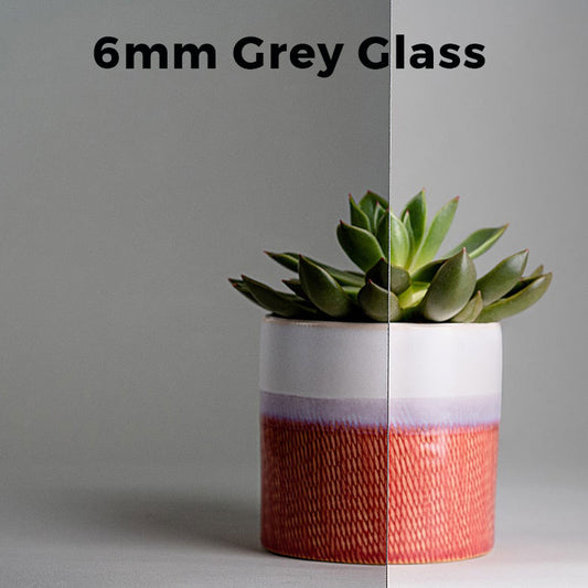 6mm, 12" x 60" Grey Glass Shelves, Not Tempered, Polished Edges