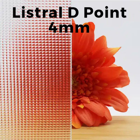 4mm, Listral D Point (1/16" Squares) Glass Shelves, Not Tempered, Polished Edges