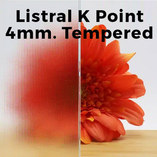 4mm, Tempered Listral K Point (Tiny Squares) Glass Shelves, Polished Edges