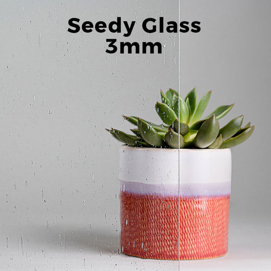 3mm, Seedy Glass, Not Tempered, Polished Edges